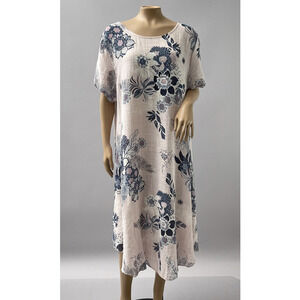 Beyond Capri Made in Italy Dress Women One Size Pink Floral Cotton Midi Coastal